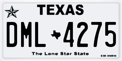 TX license plate DML4275