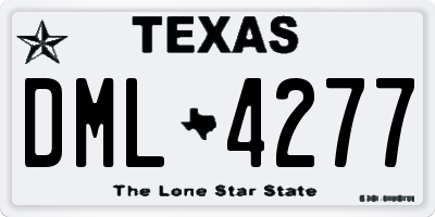 TX license plate DML4277