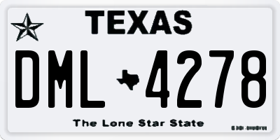 TX license plate DML4278