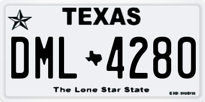 TX license plate DML4280