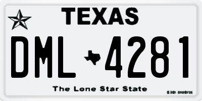 TX license plate DML4281