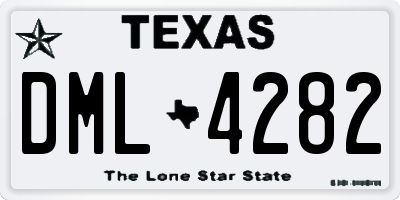 TX license plate DML4282