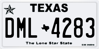 TX license plate DML4283