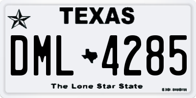 TX license plate DML4285