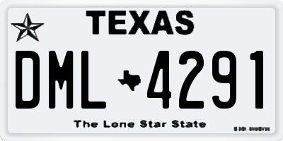 TX license plate DML4291