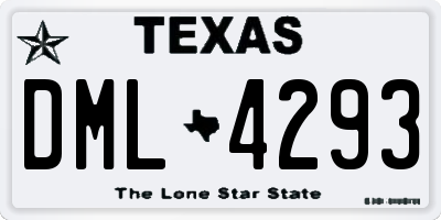 TX license plate DML4293