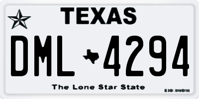 TX license plate DML4294