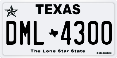 TX license plate DML4300