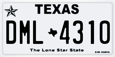 TX license plate DML4310