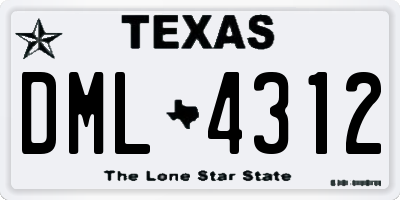 TX license plate DML4312