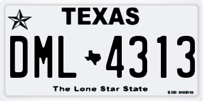 TX license plate DML4313