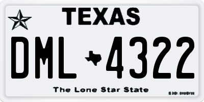 TX license plate DML4322