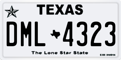 TX license plate DML4323