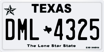 TX license plate DML4325