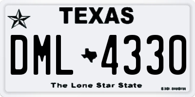 TX license plate DML4330