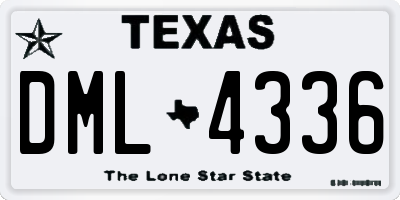 TX license plate DML4336