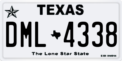 TX license plate DML4338