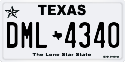TX license plate DML4340