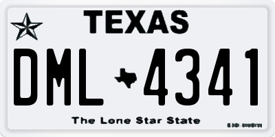 TX license plate DML4341