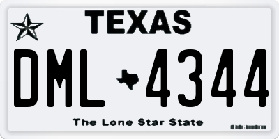 TX license plate DML4344