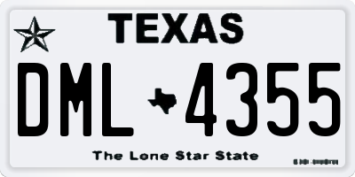 TX license plate DML4355