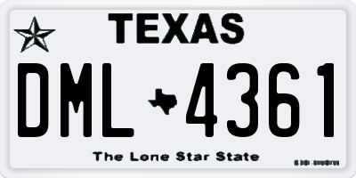 TX license plate DML4361