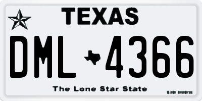 TX license plate DML4366