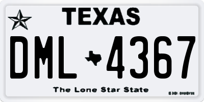 TX license plate DML4367