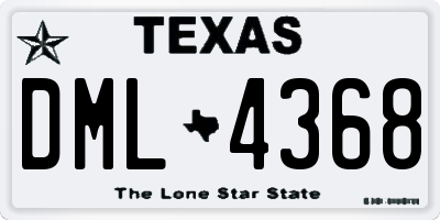 TX license plate DML4368