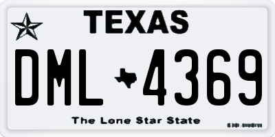 TX license plate DML4369