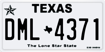 TX license plate DML4371