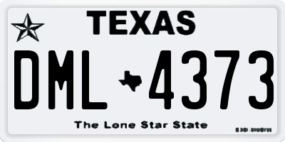 TX license plate DML4373