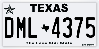 TX license plate DML4375