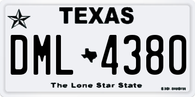 TX license plate DML4380