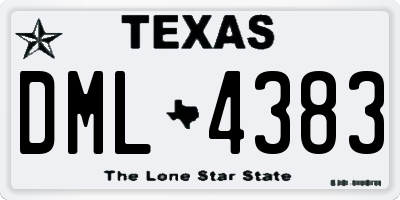 TX license plate DML4383