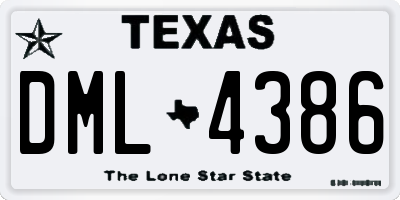 TX license plate DML4386