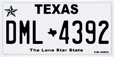 TX license plate DML4392
