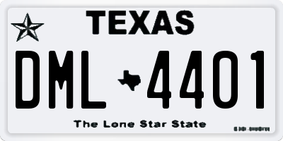 TX license plate DML4401