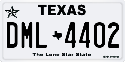 TX license plate DML4402