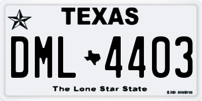 TX license plate DML4403