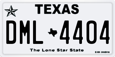 TX license plate DML4404