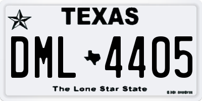 TX license plate DML4405