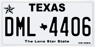 TX license plate DML4406