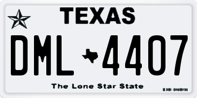 TX license plate DML4407