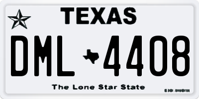 TX license plate DML4408
