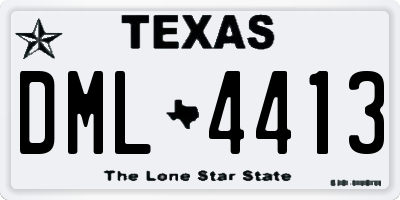 TX license plate DML4413
