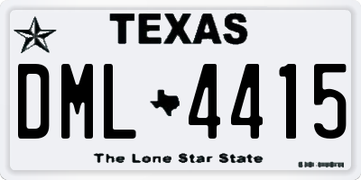 TX license plate DML4415