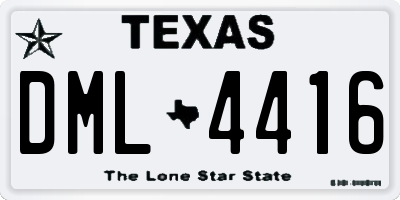 TX license plate DML4416