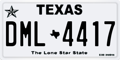 TX license plate DML4417