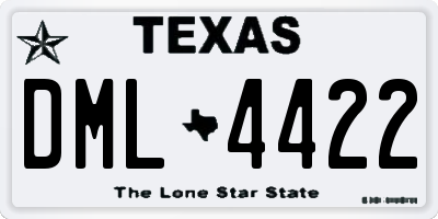TX license plate DML4422